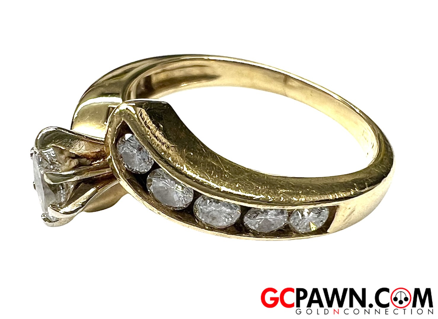Women's Solitaire ring 14kt Yellow Gold-img-1