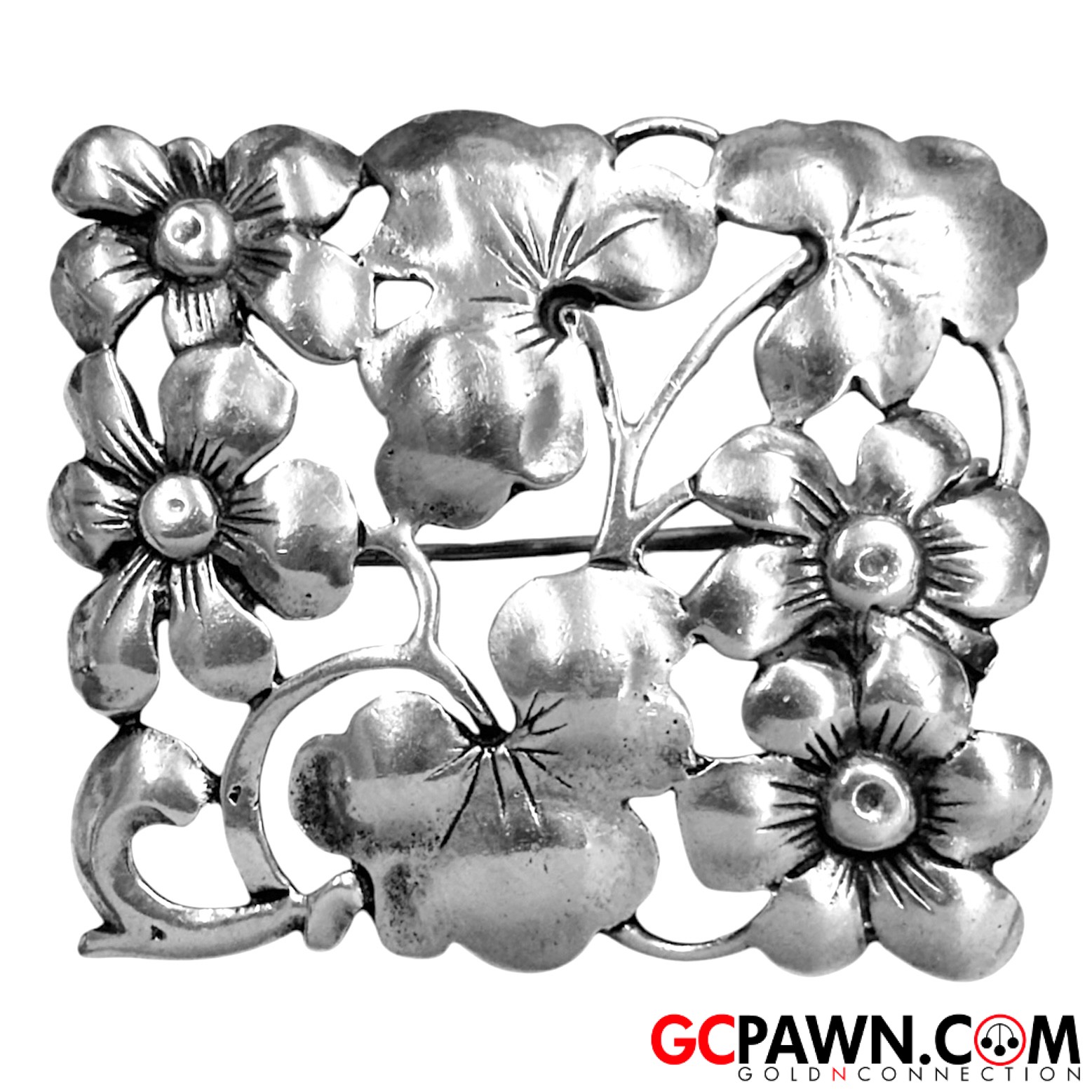 1.25" Unisex Pin / Brooch .925 Silver-img-0