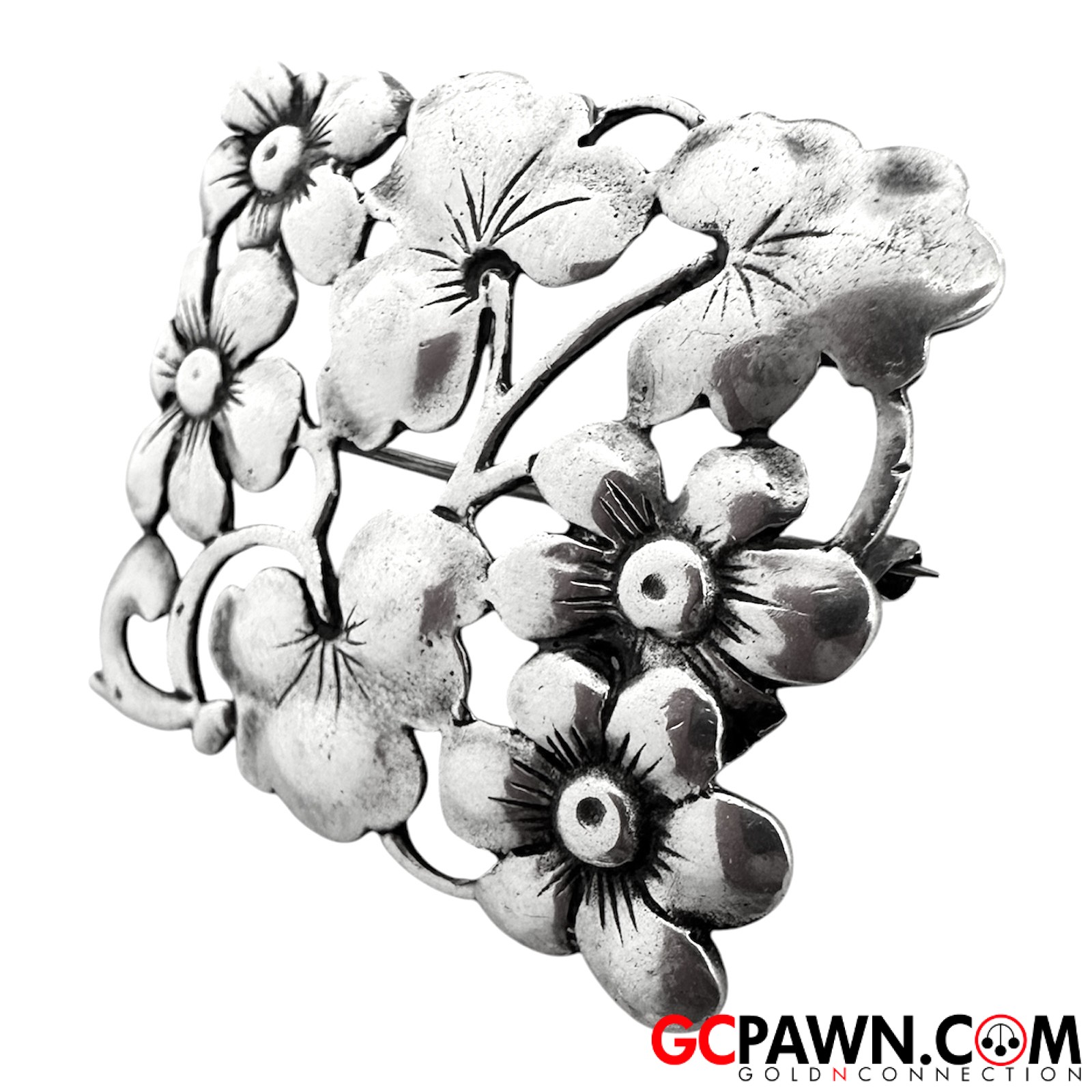 1.25" Unisex Pin / Brooch .925 Silver-img-2