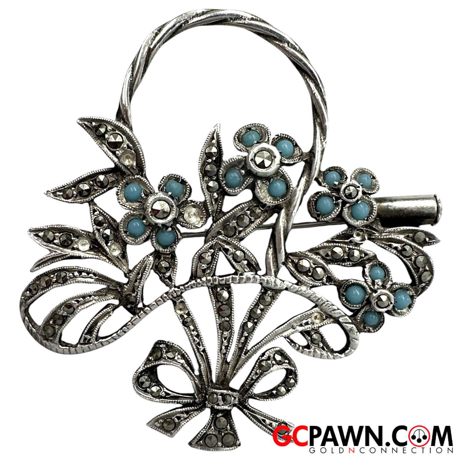 1.5" Women's Pin / Brooch .925 Silver-img-0
