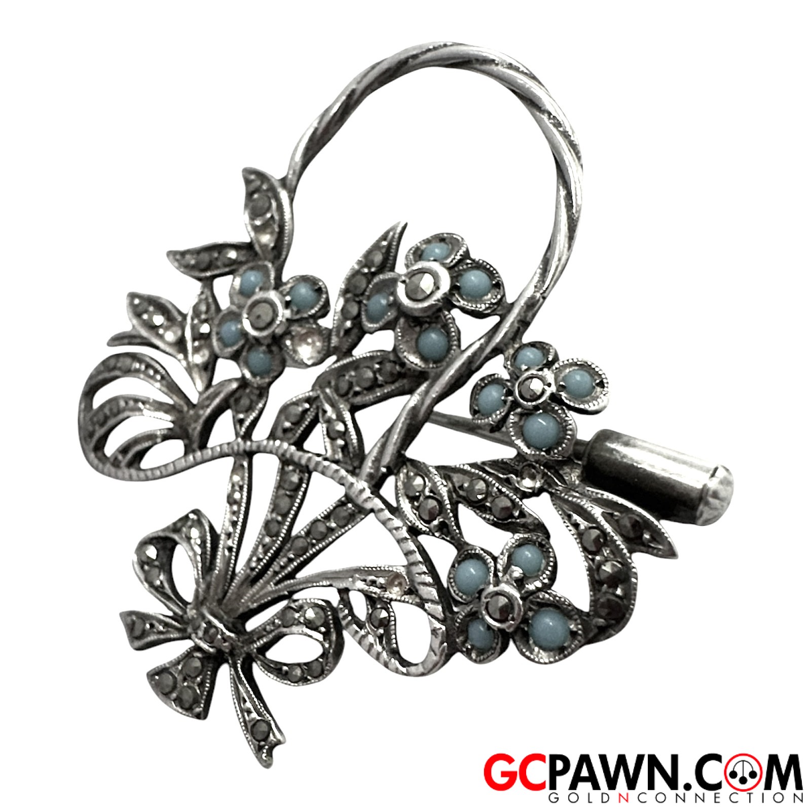 1.5" Women's Pin / Brooch .925 Silver-img-2