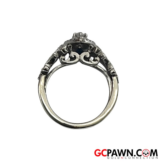 Vera Wang "Love Collection" Women's Solitaire ring 14kt White Gold-img-3
