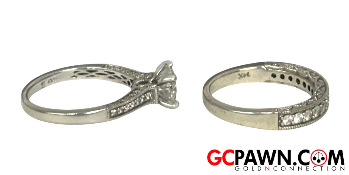 7.5 Women's Wedding set 14kt White Gold-img-1