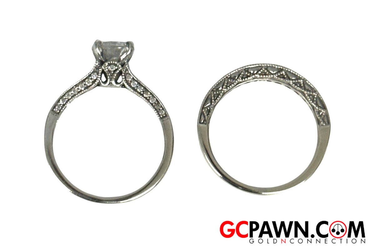 7.5 Women's Wedding set 14kt White Gold-img-3
