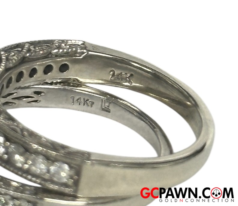 7.5 Women's Wedding set 14kt White Gold-img-4