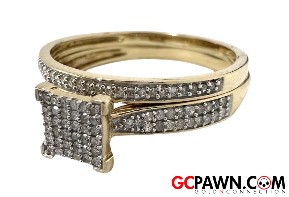 Hk Women's Wedding set 10kt Yellow Gold-img-1