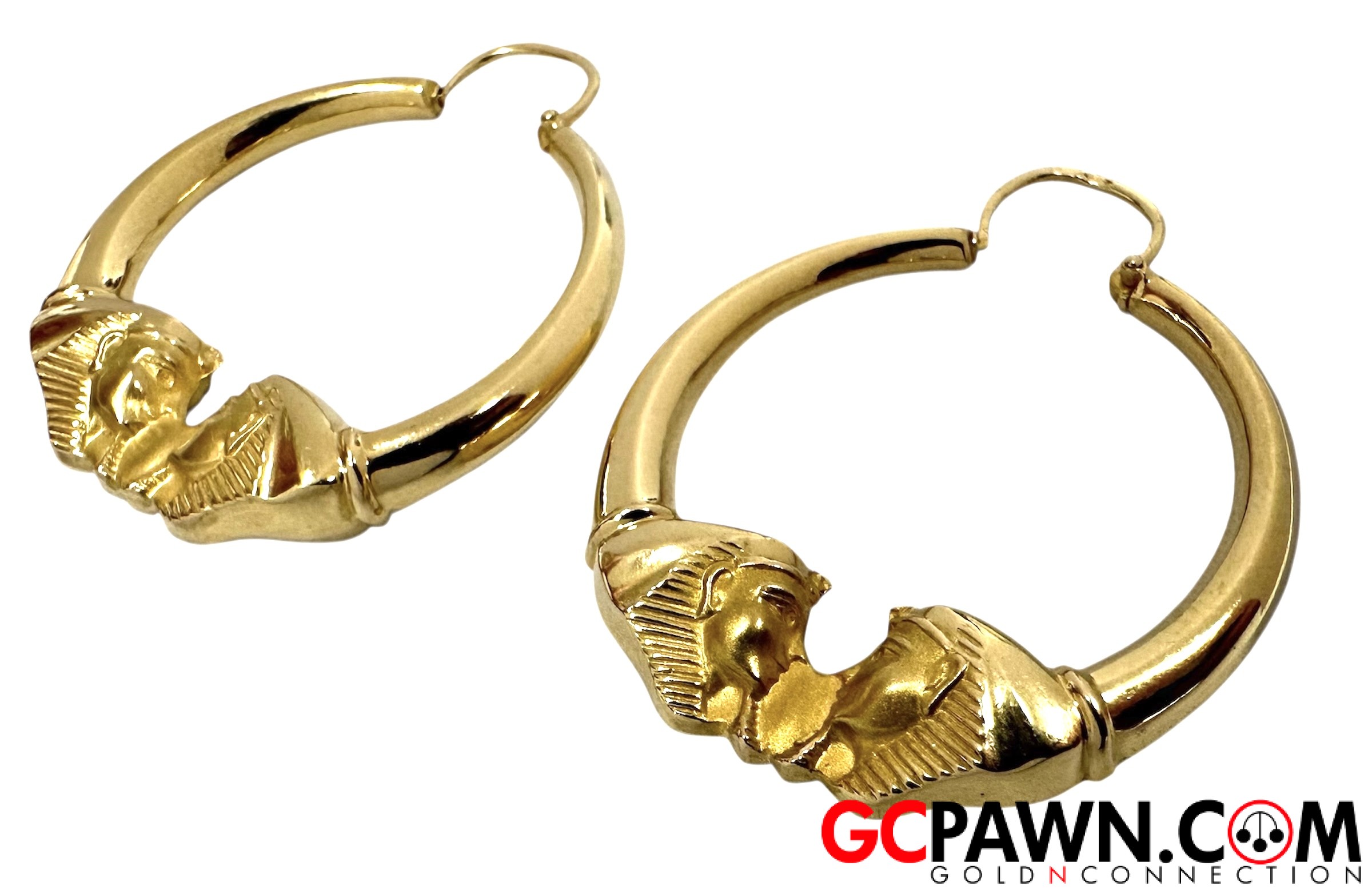 King Tut Women's Earrings 18kt Yellow Gold-img-2