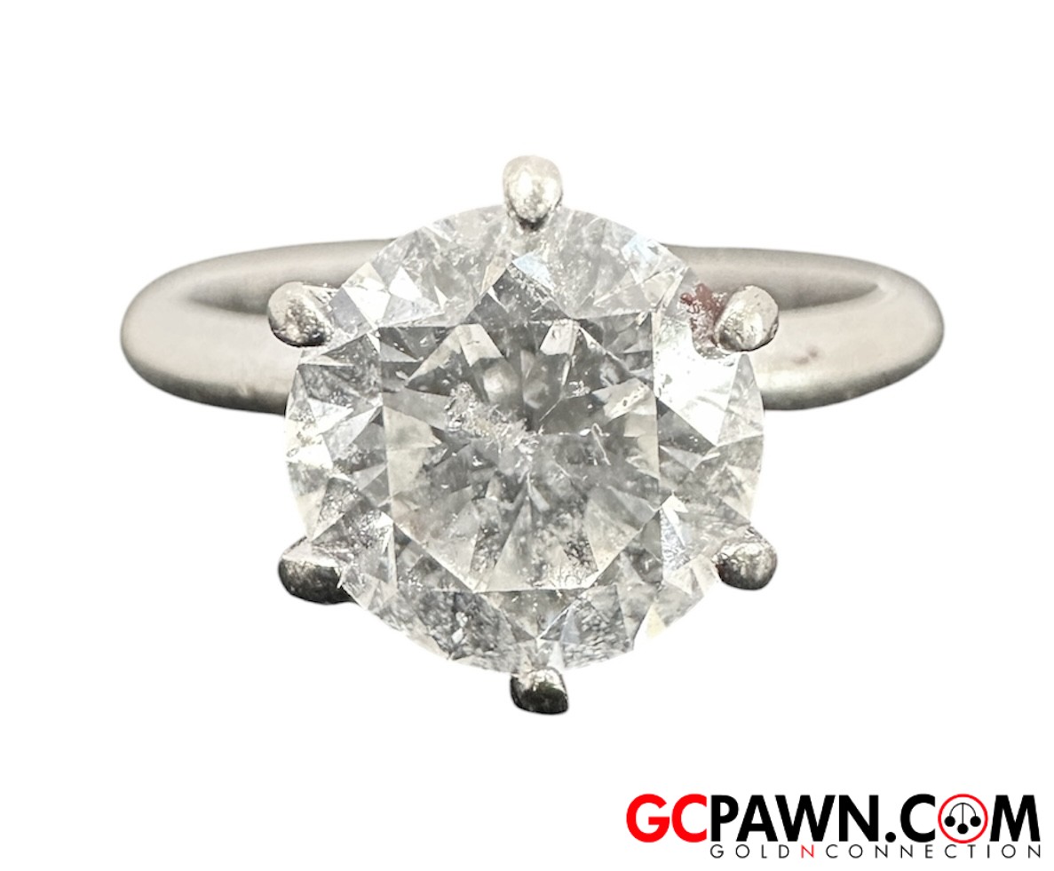 Women's Solitaire ring 14kt White Gold-img-0