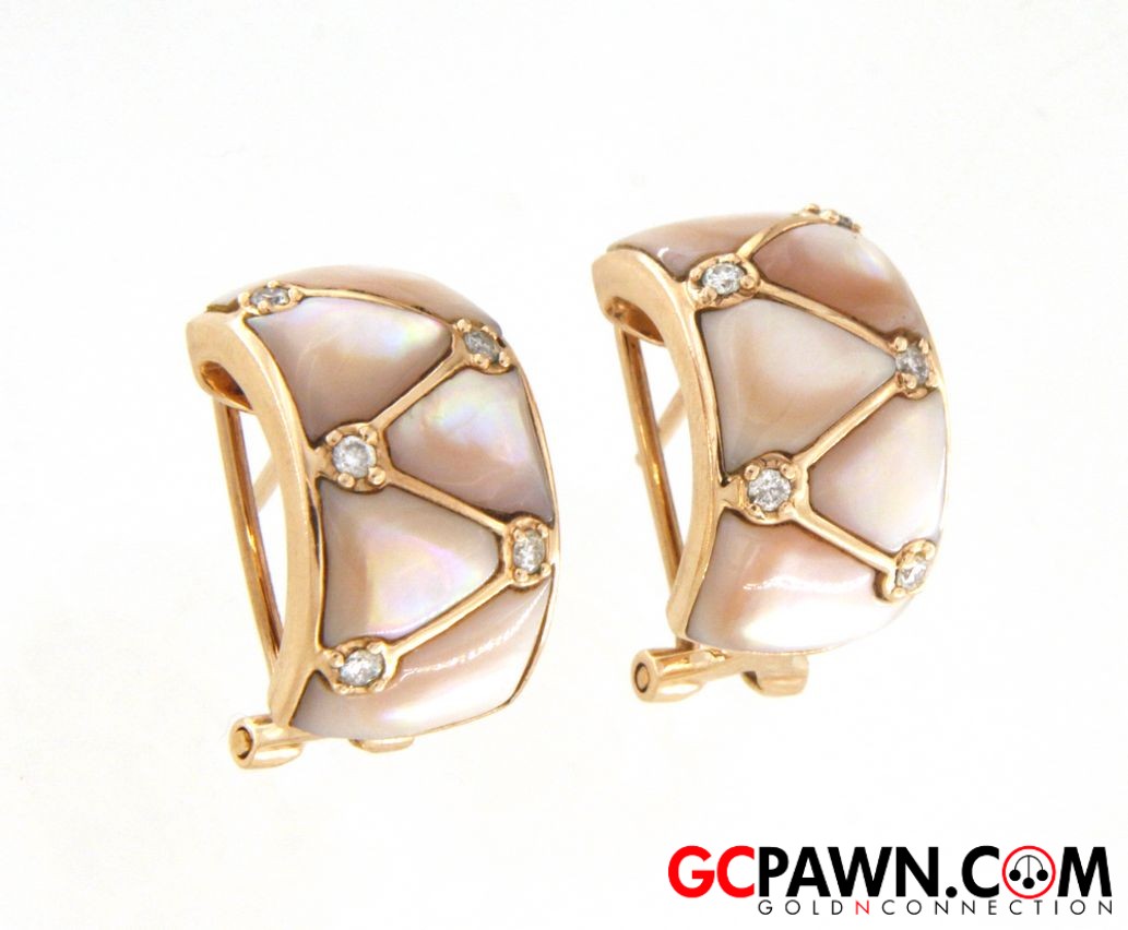 Diamond Women's Earrings 14kt Rose Gold-img-0
