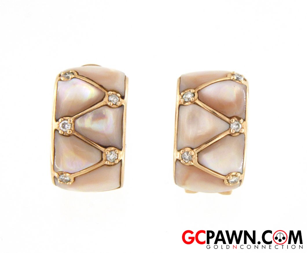 Diamond Women's Earrings 14kt Rose Gold-img-1