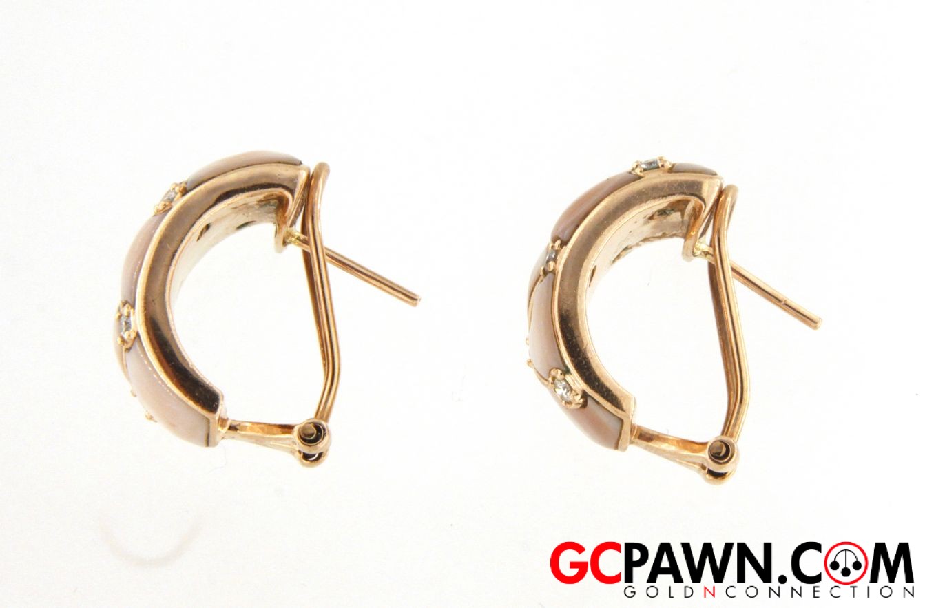 Diamond Women's Earrings 14kt Rose Gold-img-2