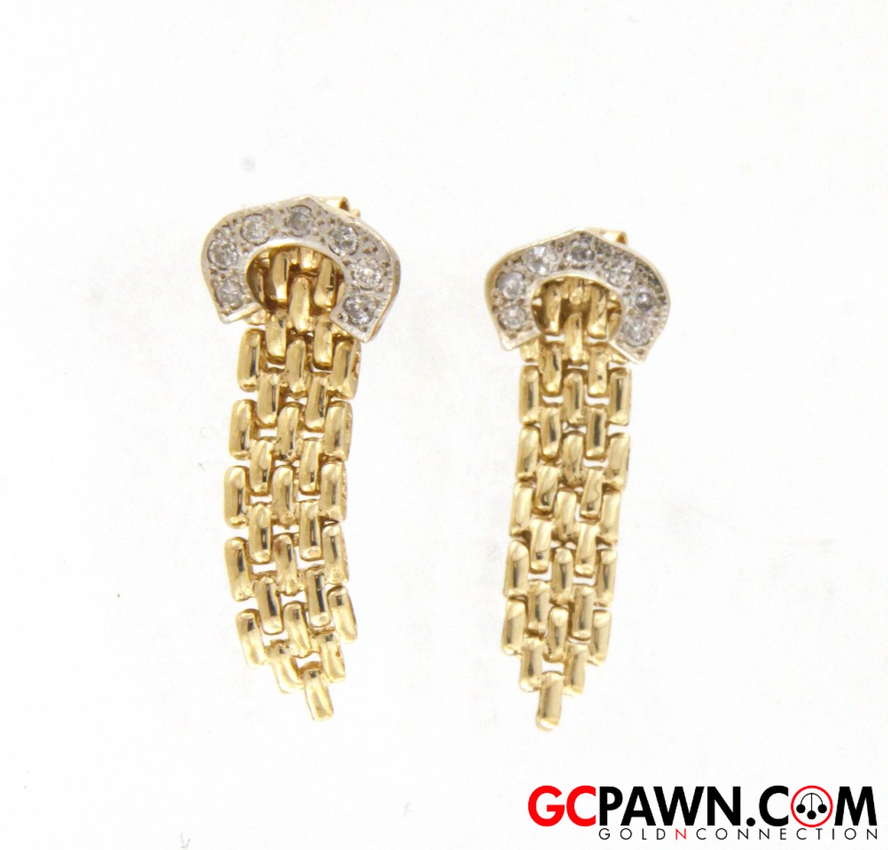 Diamond Women's Earrings 14kt Yellow and White Gold-img-0