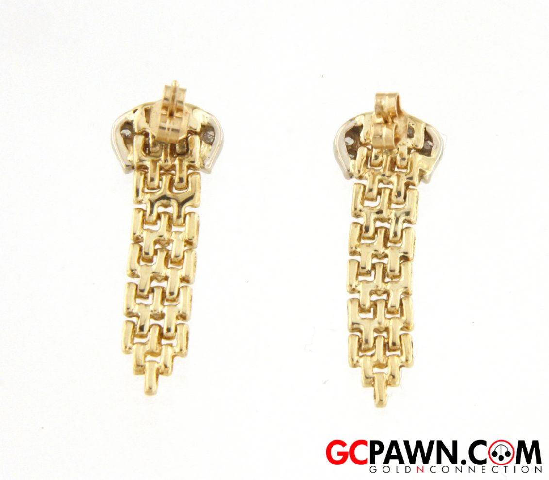 Diamond Women's Earrings 14kt Yellow and White Gold-img-1