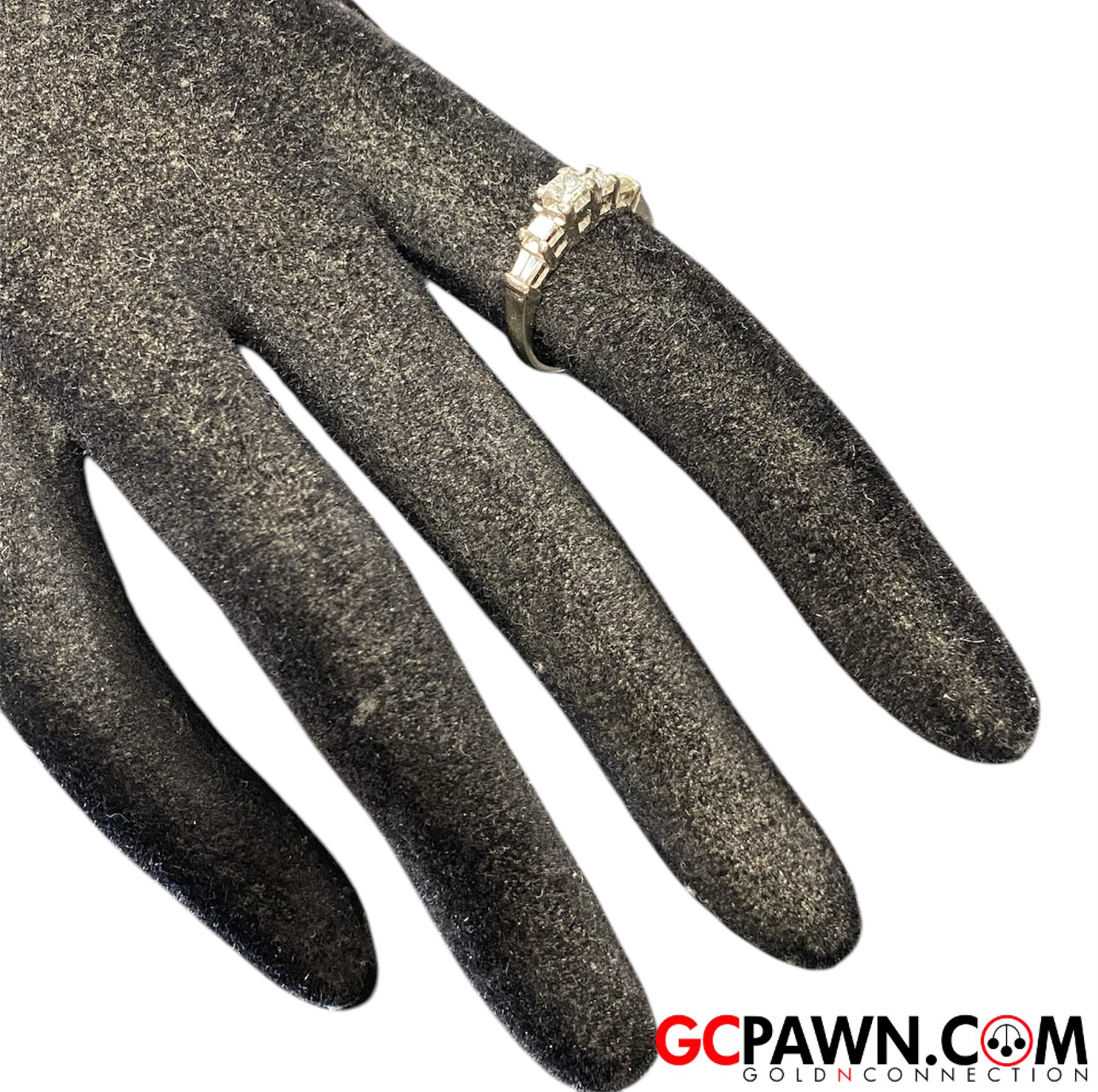 Diamond Women's Wedding band 14kt White Gold-img-3
