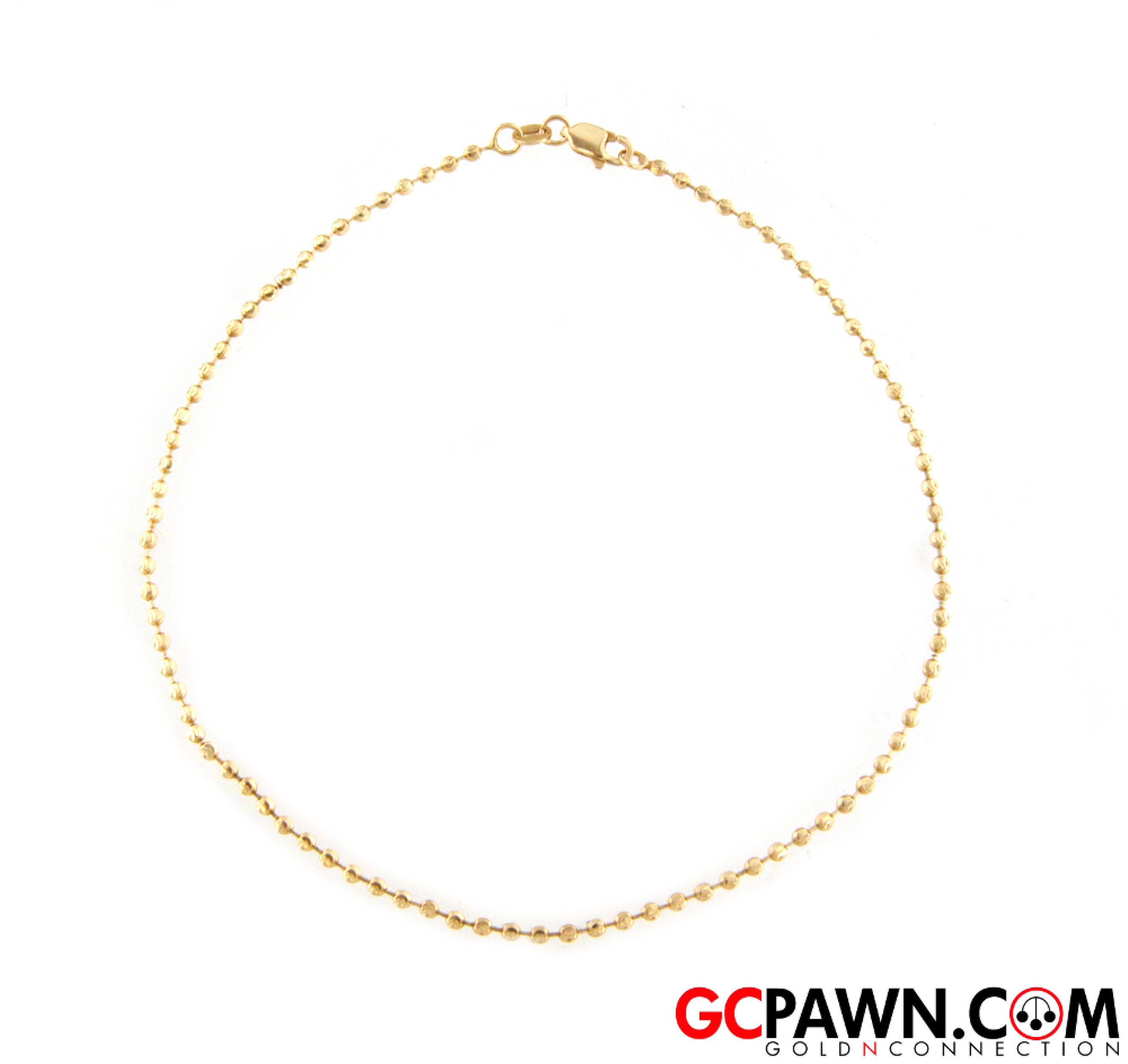 1.7mm Women's Anklet 10kt Yellow Gold-img-0