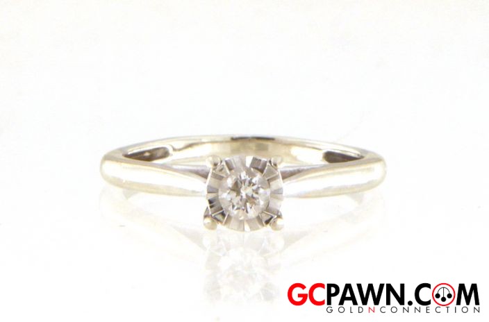 Diamond Women's Solitaire ring 10kt White Gold-img-0
