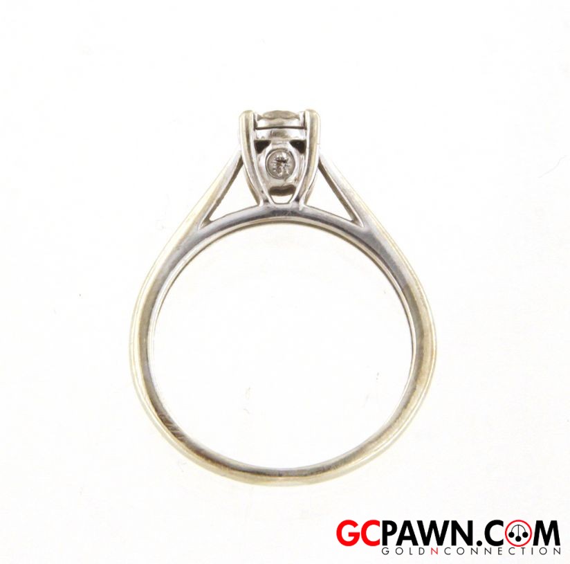 Diamond Women's Solitaire ring 10kt White Gold-img-3