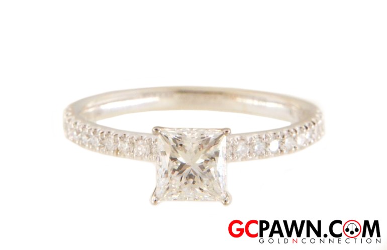 Lab Grown Diamond Women's Solitaire ring 14kt White Gold-img-0