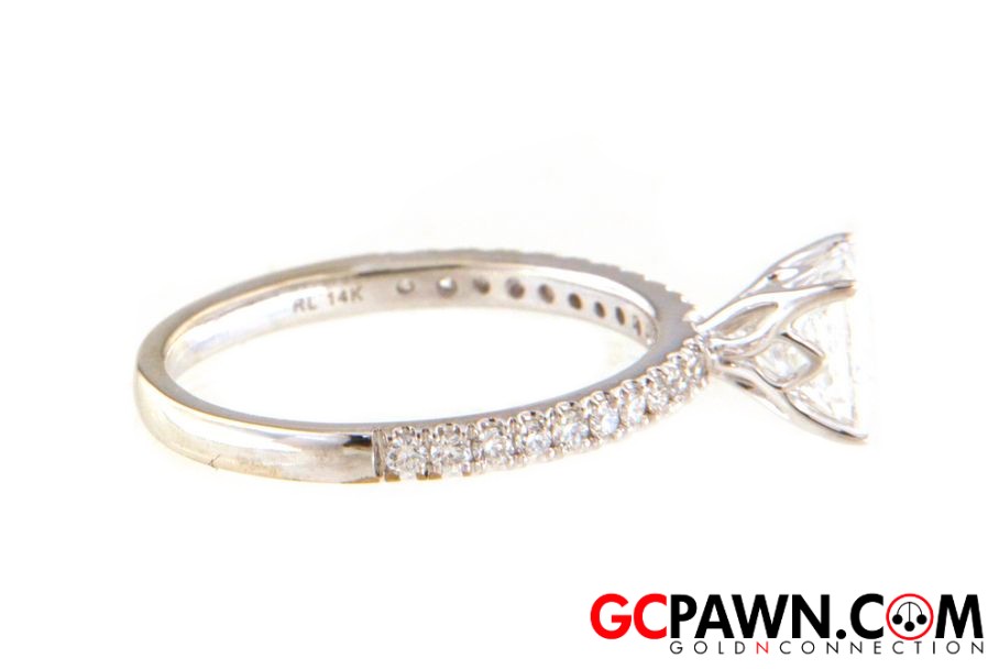 Lab Grown Diamond Women's Solitaire ring 14kt White Gold-img-1