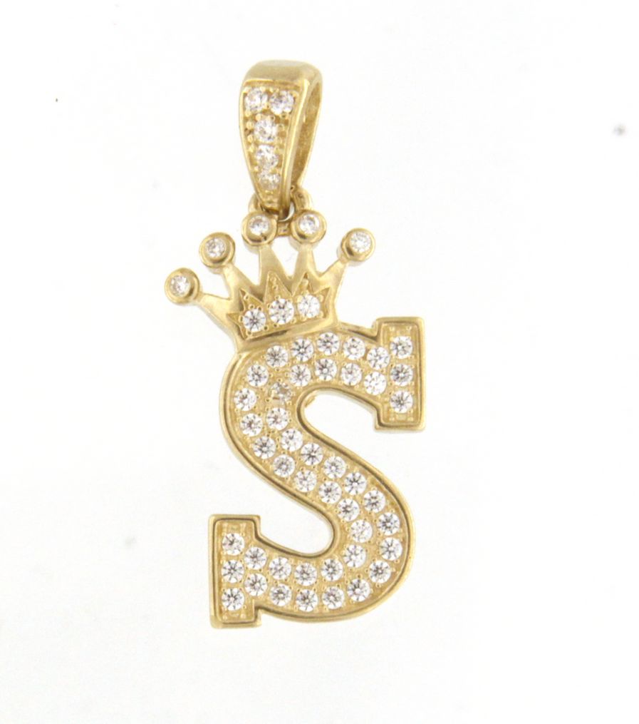 "S" Unisex Charm 10kt Yellow Gold-img-0