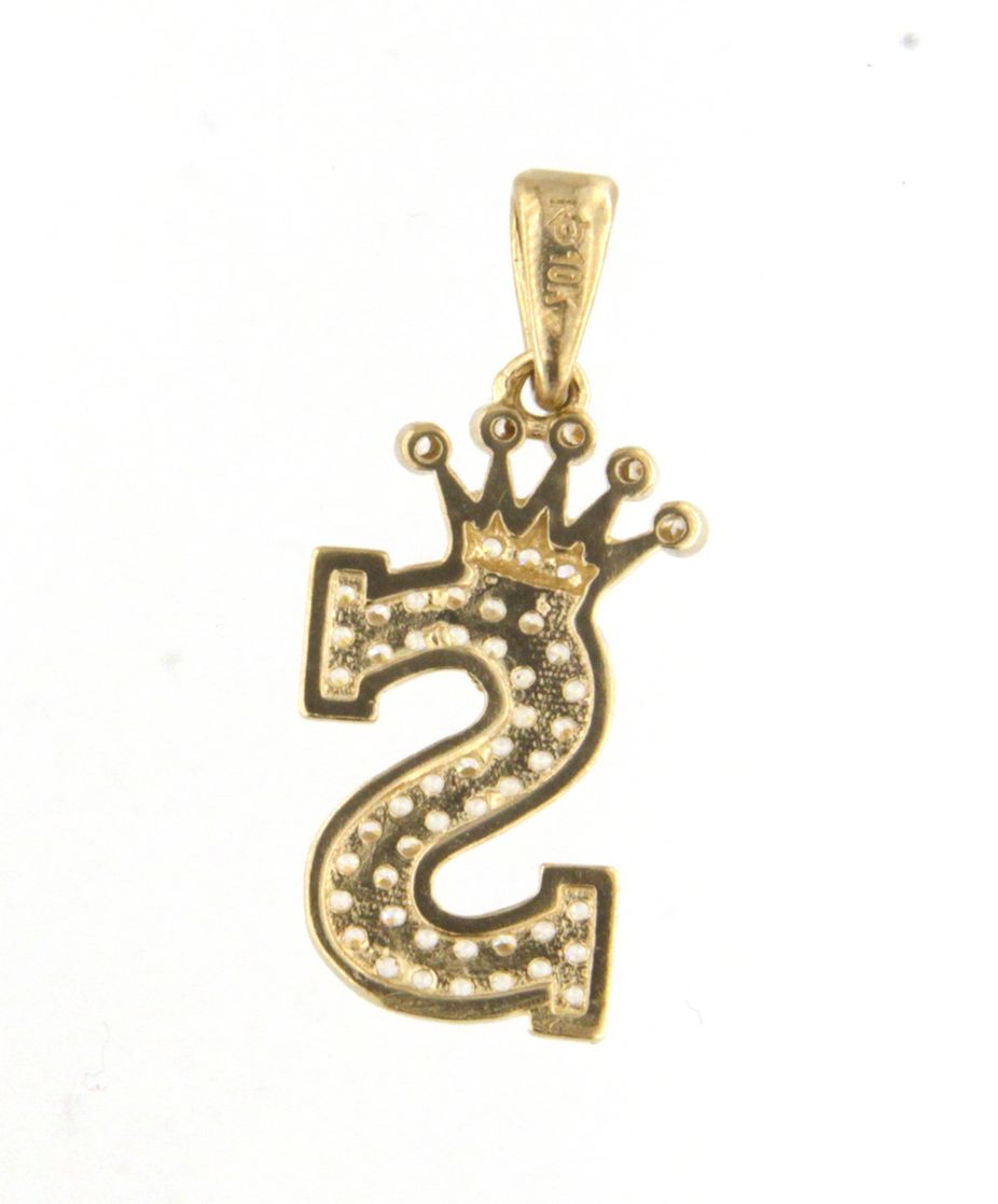 "S" Unisex Charm 10kt Yellow Gold-img-1