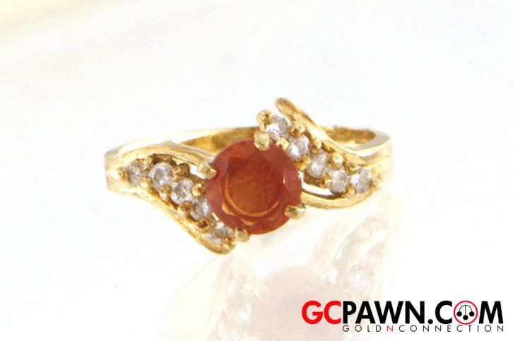 Cubic Zirconia Women's Cluster ring 14kt Yellow Gold-img-0