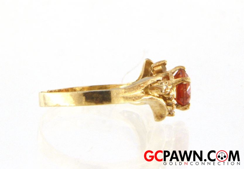 Cubic Zirconia Women's Cluster ring 14kt Yellow Gold-img-1