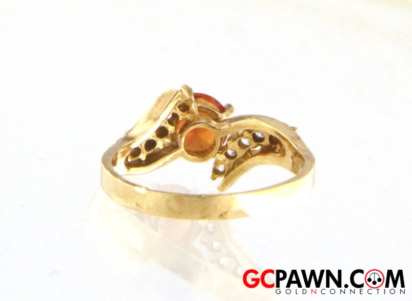 Cubic Zirconia Women's Cluster ring 14kt Yellow Gold-img-2