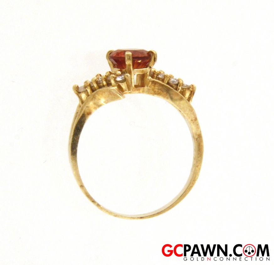 Cubic Zirconia Women's Cluster ring 14kt Yellow Gold-img-3