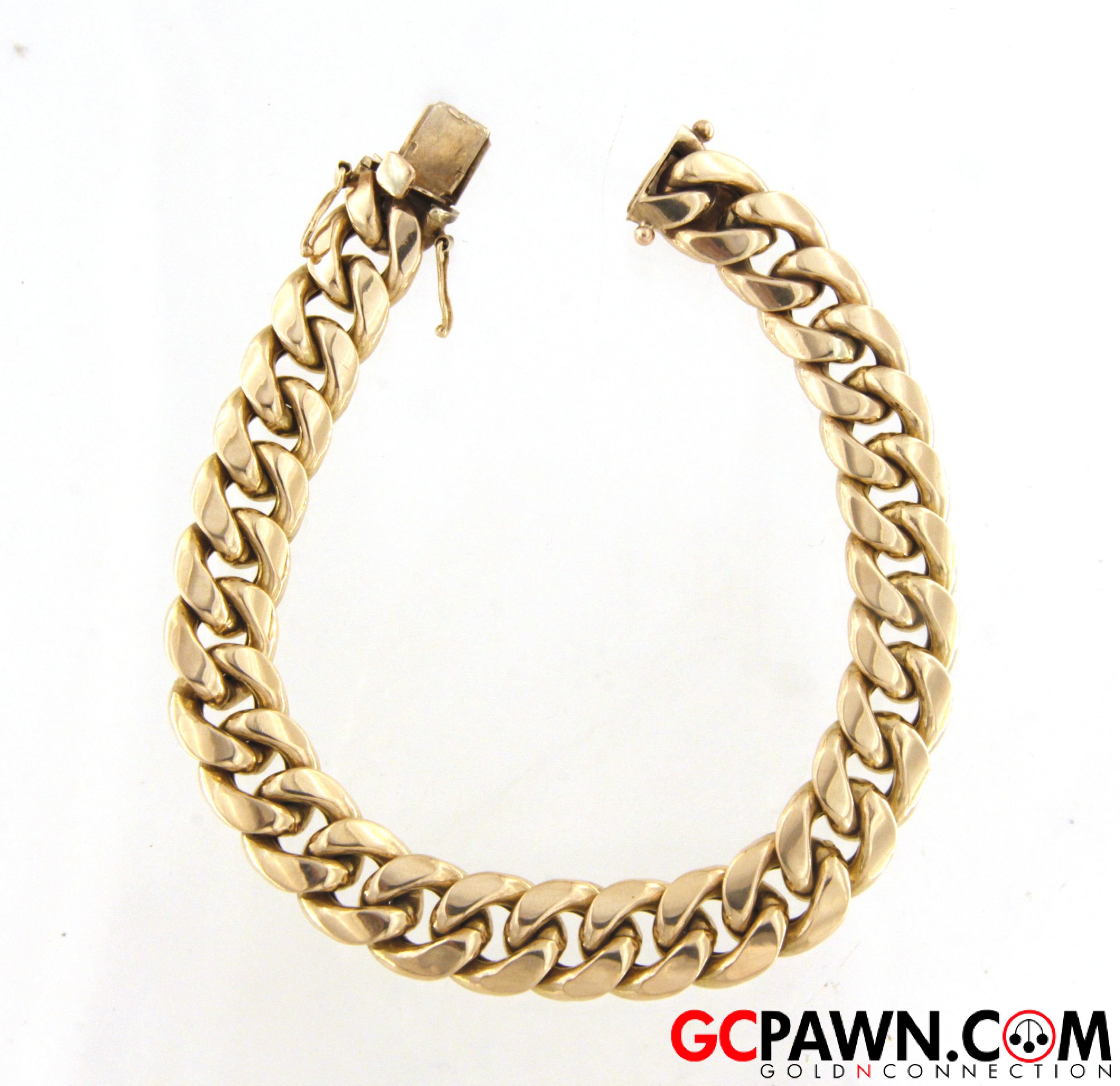 11.3mm Unisex Bracelet 10kt Yellow Gold Bracelets at