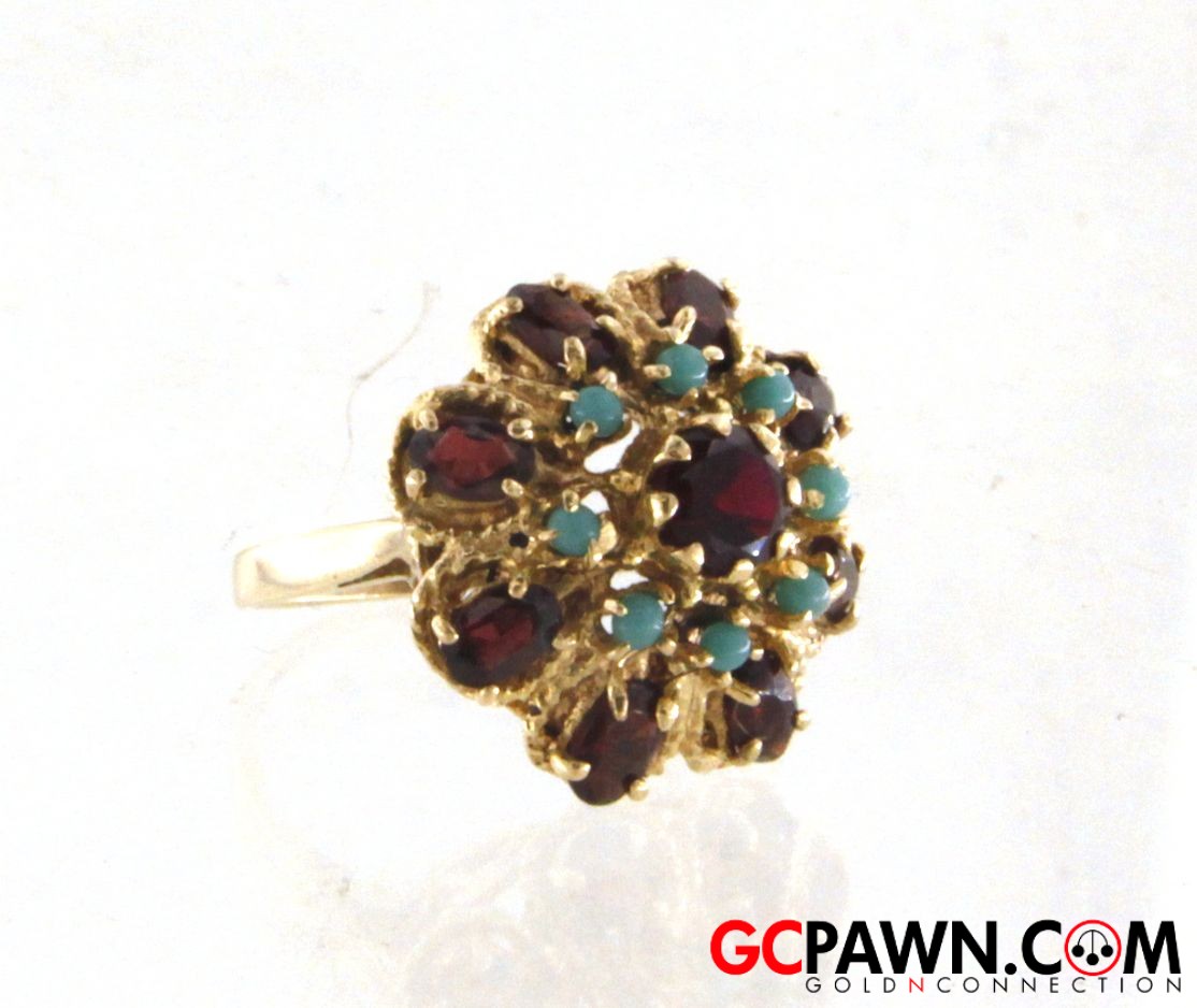 Women's Cluster ring 14kt Yellow Gold-img-0