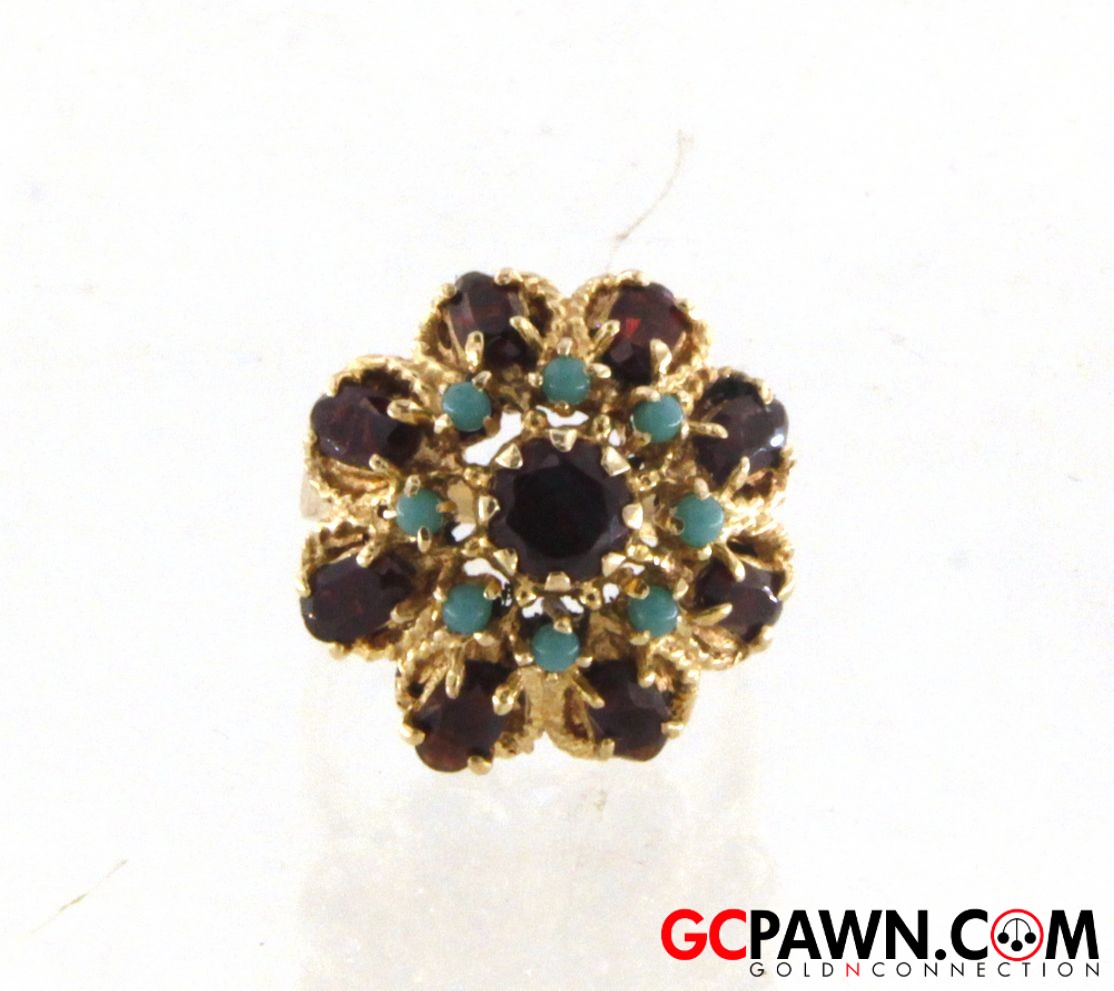 Women's Cluster ring 14kt Yellow Gold-img-1