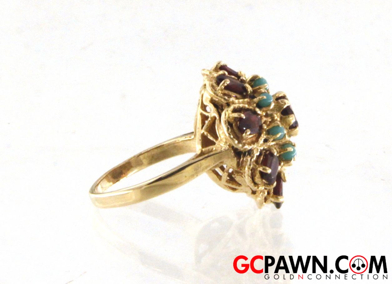 Women's Cluster ring 14kt Yellow Gold-img-2