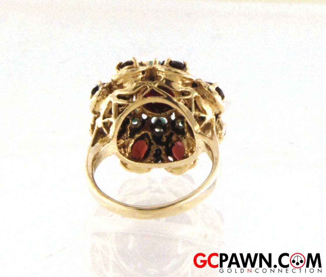 Women's Cluster ring 14kt Yellow Gold-img-3