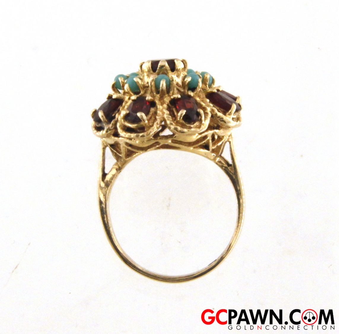 Women's Cluster ring 14kt Yellow Gold-img-4