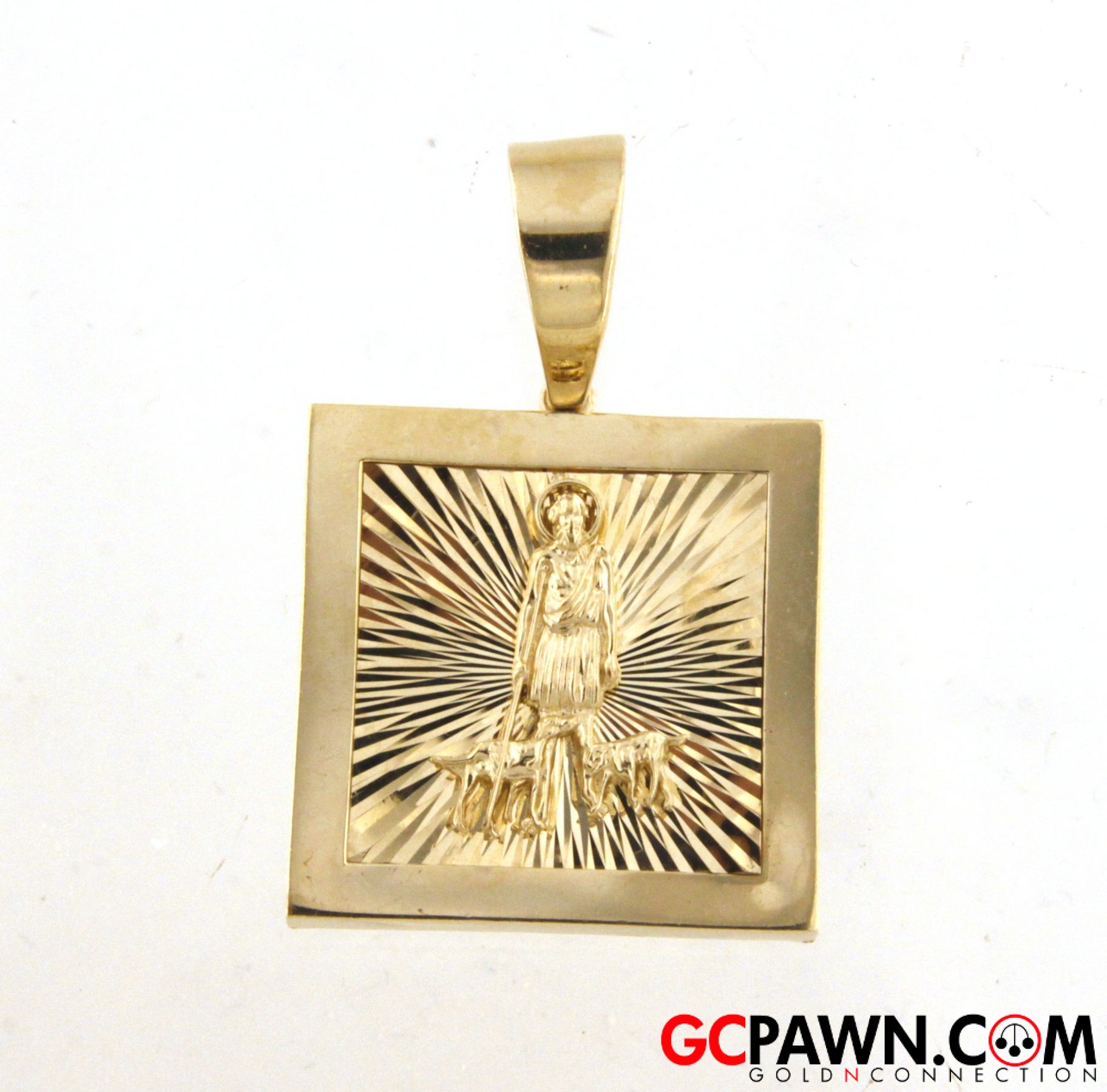 San Lazaro / St Lazarus Unisex Pendant 10kt Yellow Gold-img-0