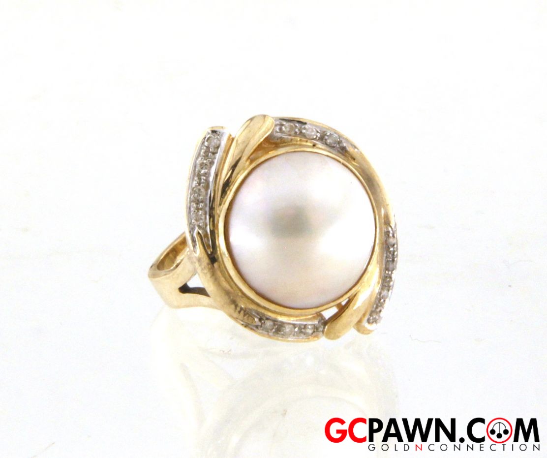Pearl Women's Fashion Ring 14kt Yellow Gold-img-0