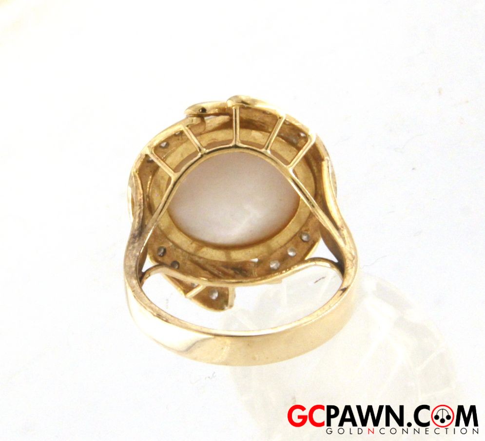 Pearl Women's Fashion Ring 14kt Yellow Gold-img-2