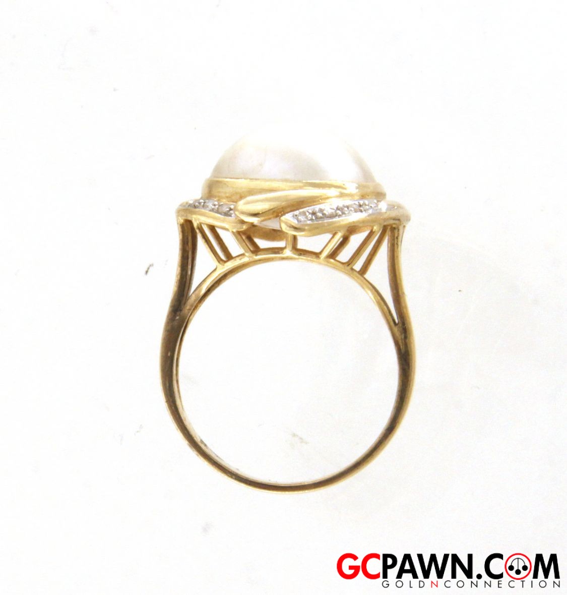 Pearl Women's Fashion Ring 14kt Yellow Gold-img-3