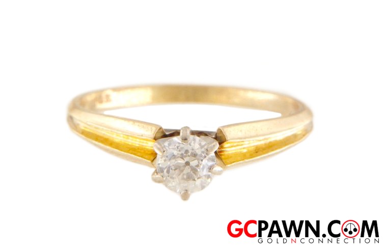 1 Women's Solitaire ring 14kt Yellow Gold-img-0