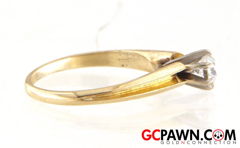 1 Women's Solitaire ring 14kt Yellow Gold-img-1