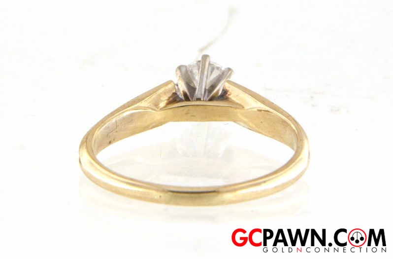 1 Women's Solitaire ring 14kt Yellow Gold-img-2