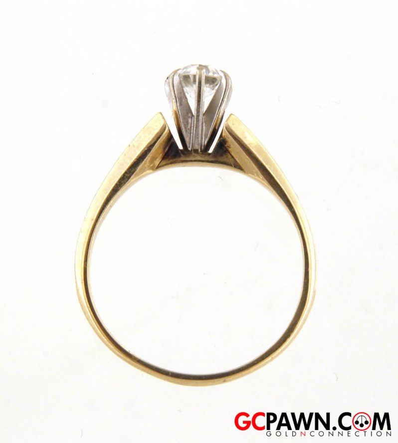 1 Women's Solitaire ring 14kt Yellow Gold-img-3