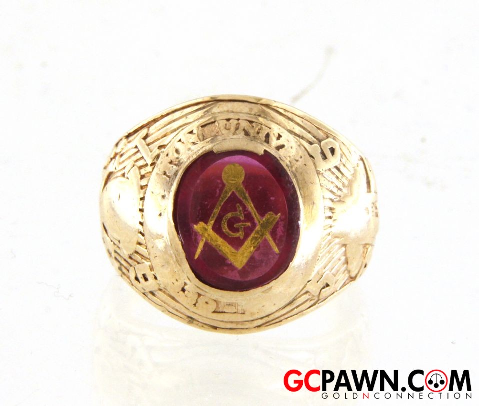 Cubic Zirconia Men's Class ring 10kt Yellow Gold-img-1