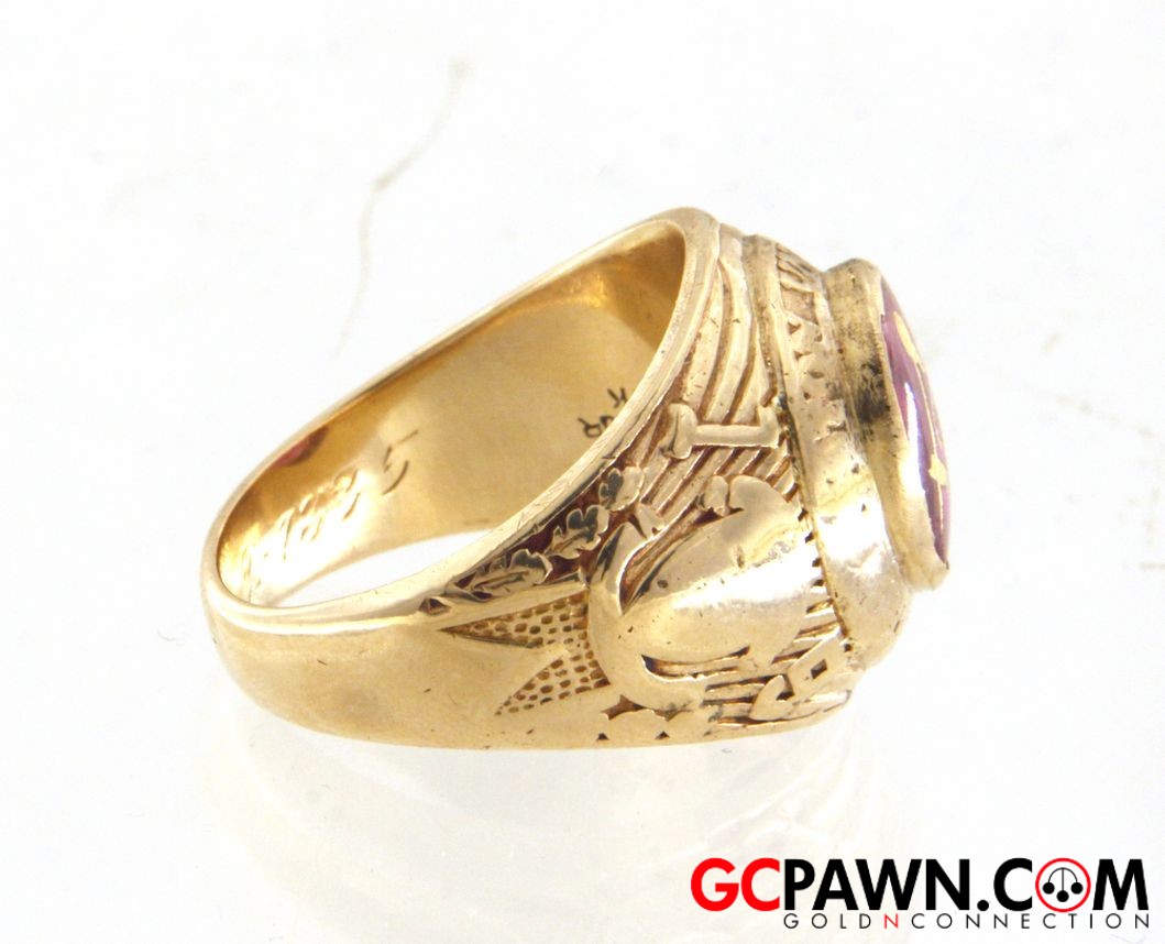 Cubic Zirconia Men's Class ring 10kt Yellow Gold-img-2