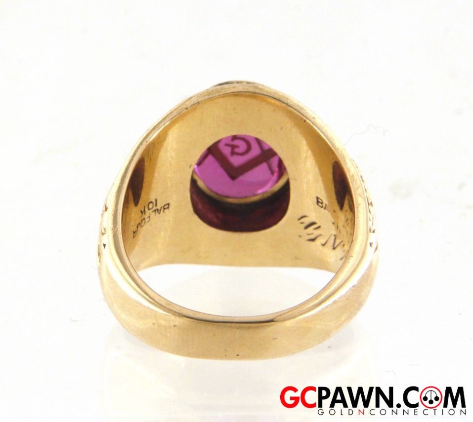 Cubic Zirconia Men's Class ring 10kt Yellow Gold-img-3