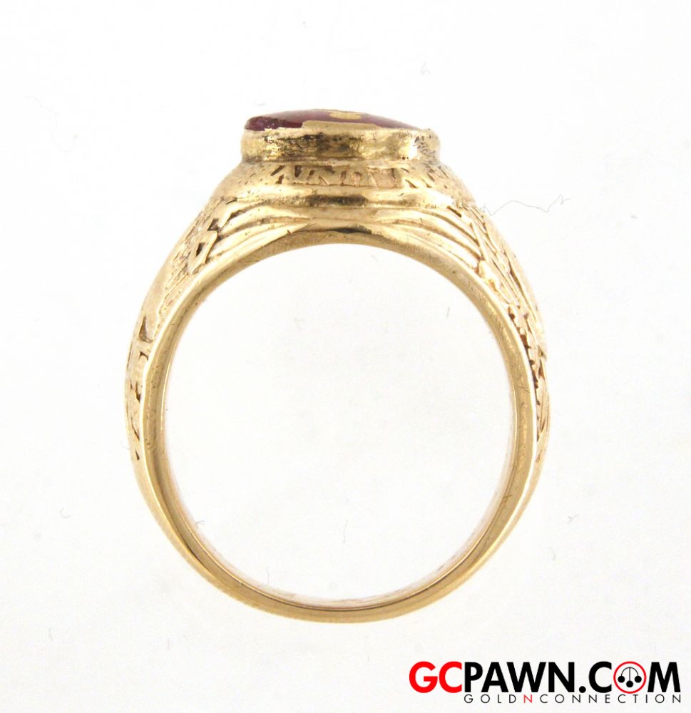 Cubic Zirconia Men's Class ring 10kt Yellow Gold-img-5