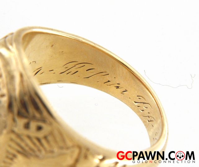 Cubic Zirconia Men's Class ring 10kt Yellow Gold-img-7