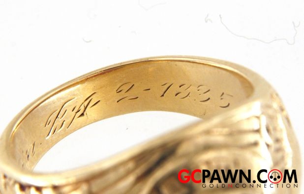 Cubic Zirconia Men's Class ring 10kt Yellow Gold-img-9