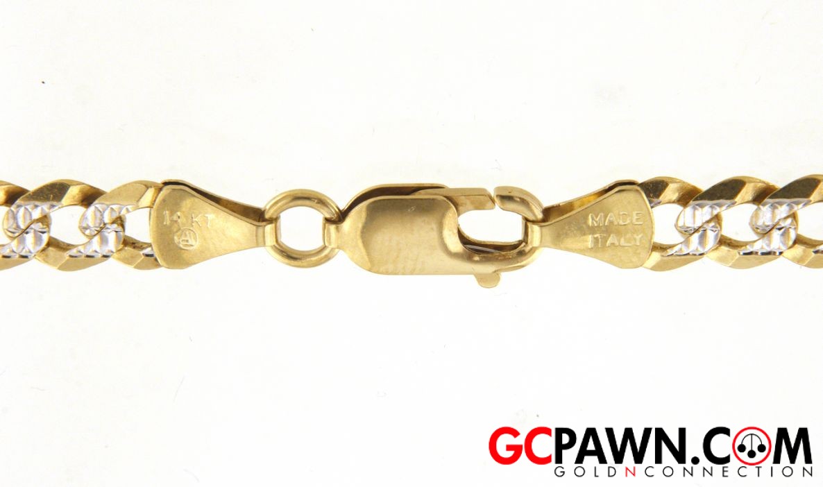 6mm Unisex Chain 14kt Yellow and White Gold-img-1